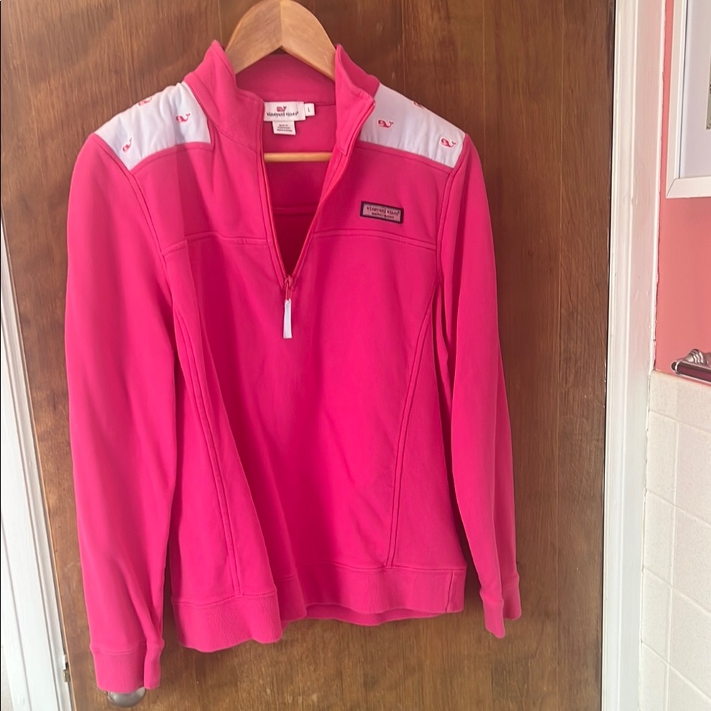 Vineyard Vines Pink Quarter-Zip Sweatshirt